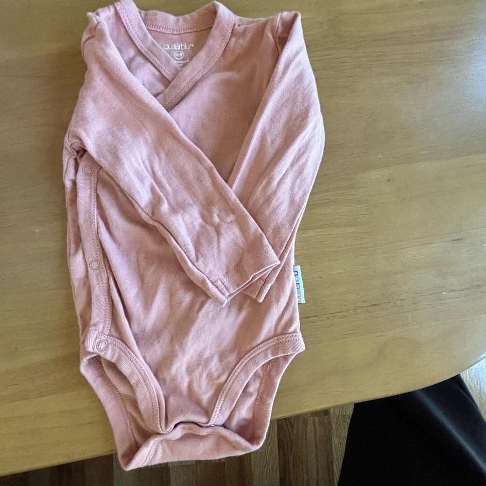 ButterBlu Dusty Pink Kimono-Style Long Sleeve Bodysuit
